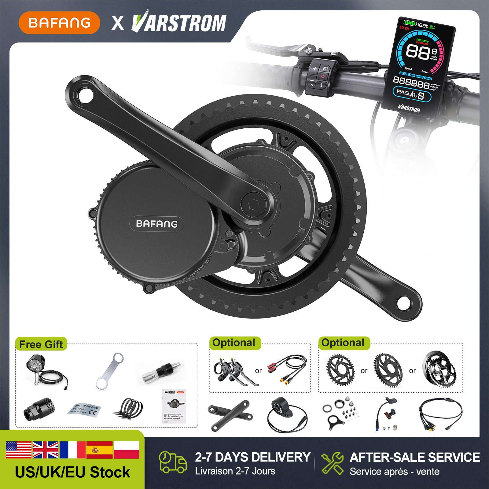 Mid Drive Conversion Kit 1000W - [US-Lager] BAFANG 48V 500W 750W 52V